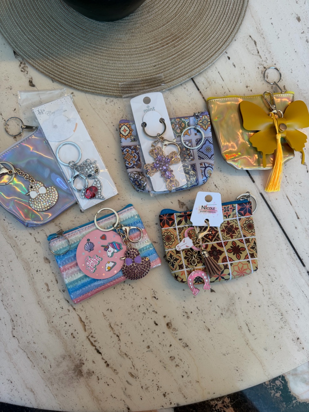 New Bundle 5 x Keychain Pouches & 6 x Keychain Bag Charms